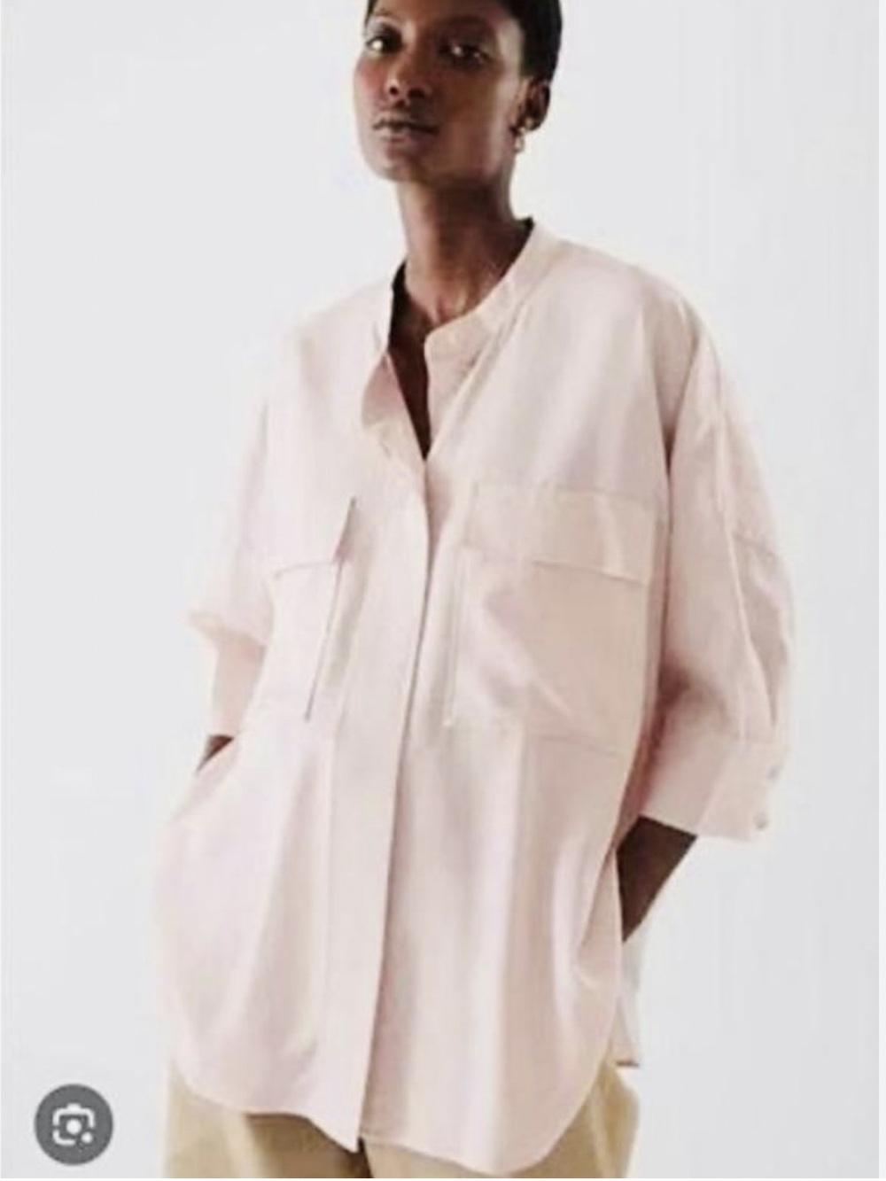 COS Light Pink Oversized Button-Down Shirt